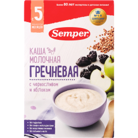 Каша сухая молочная «Semper» гречка-чернослив-яблоко, 180 г