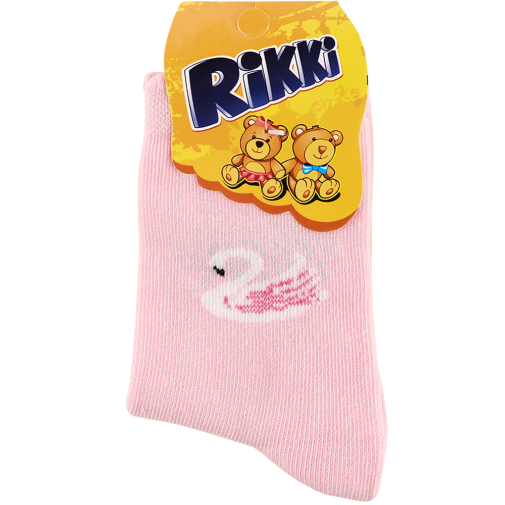 Носки детские «Rikki» SCH-Rikki-3-Print, размер 16-18, розовый/с белыми лебедями