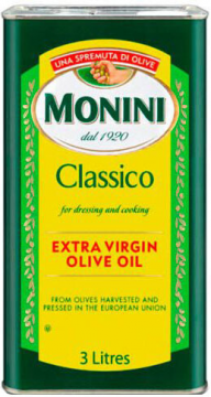Масло оливковое Monini Classico Extra Virgin, нерафинированное 3 л