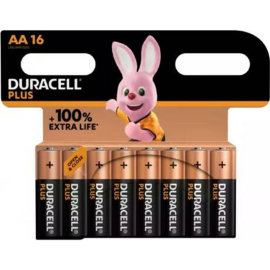 Батарейки «Duracell» Plus, АА, 1.5V, 16 шт