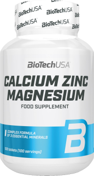 Витамины Кальций Цинк Магний BiotechUSA Calcium Zinc Magnesium 100 таблеток