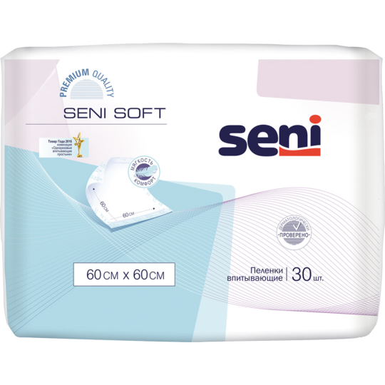 Пеленки одноразовые, впитывающие «Seni» Soft, 60х60 см, 30 шт