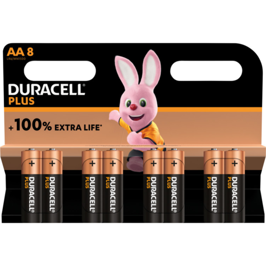 Батарейки «Duracell» Plus, АА, 1.5V, 8 шт