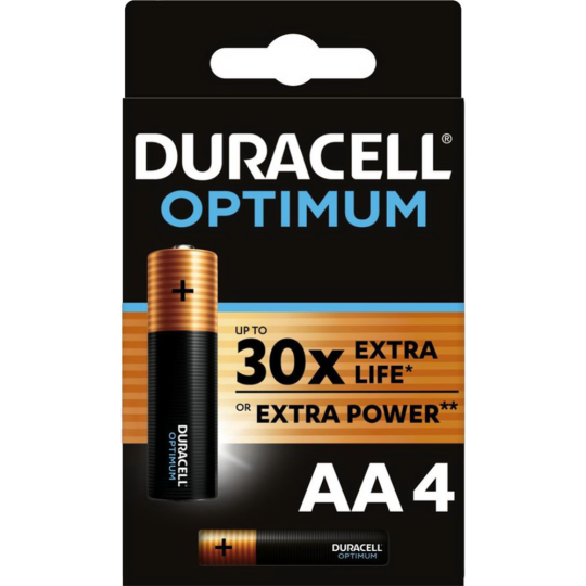 Батарейки «Duracell» Optimum, АА, 4 шт