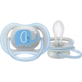 Пустышка «Philips Avent» Ultra Air, SCF086/78, для мальчика, Слоник, 6-18 мес