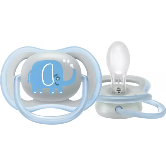 Пустышка «Philips Avent» Ultra Air, SCF086/78, для мальчика, Слоник, 6-18 мес