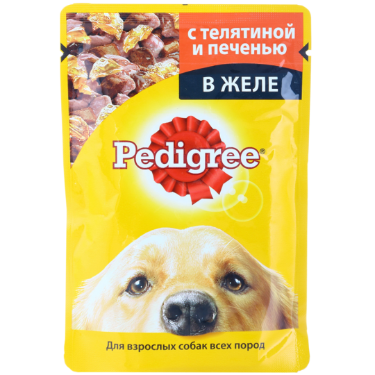 Корм для собак «Pedigree» с телятиной и печенью в желе, 100 г