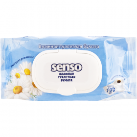 Влаж­ная туа­лет­ная бумага «Senso» экс­тракт ро­маш­ки, 100 шт
