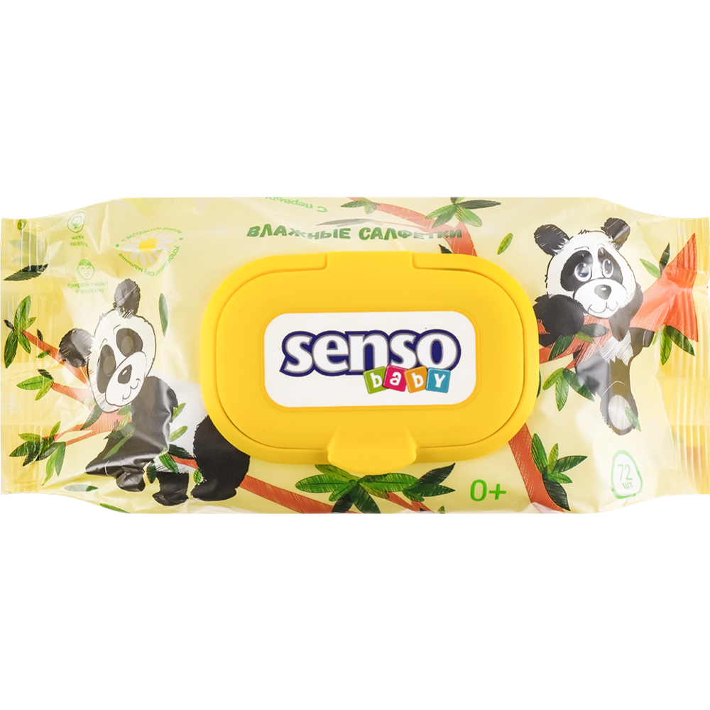 Влажные салфетки «Senso Baby» детские, с клапаном, 72 шт #0