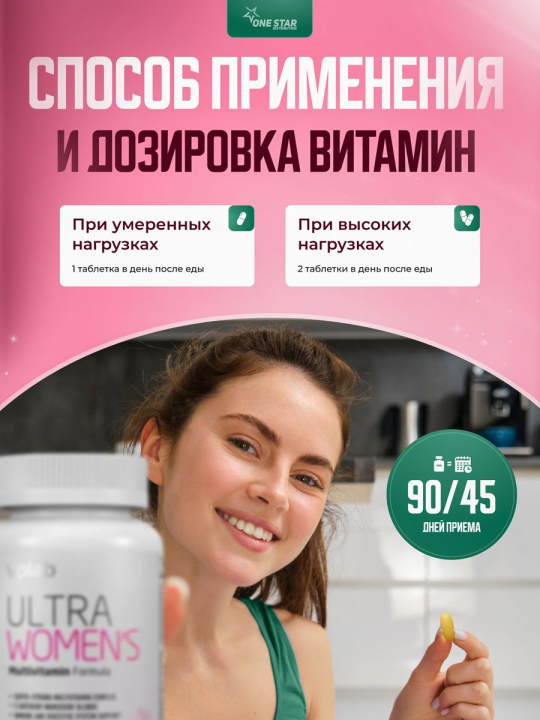 Витамины для женщин Vplab Ultra Women's Sport, 90 таб