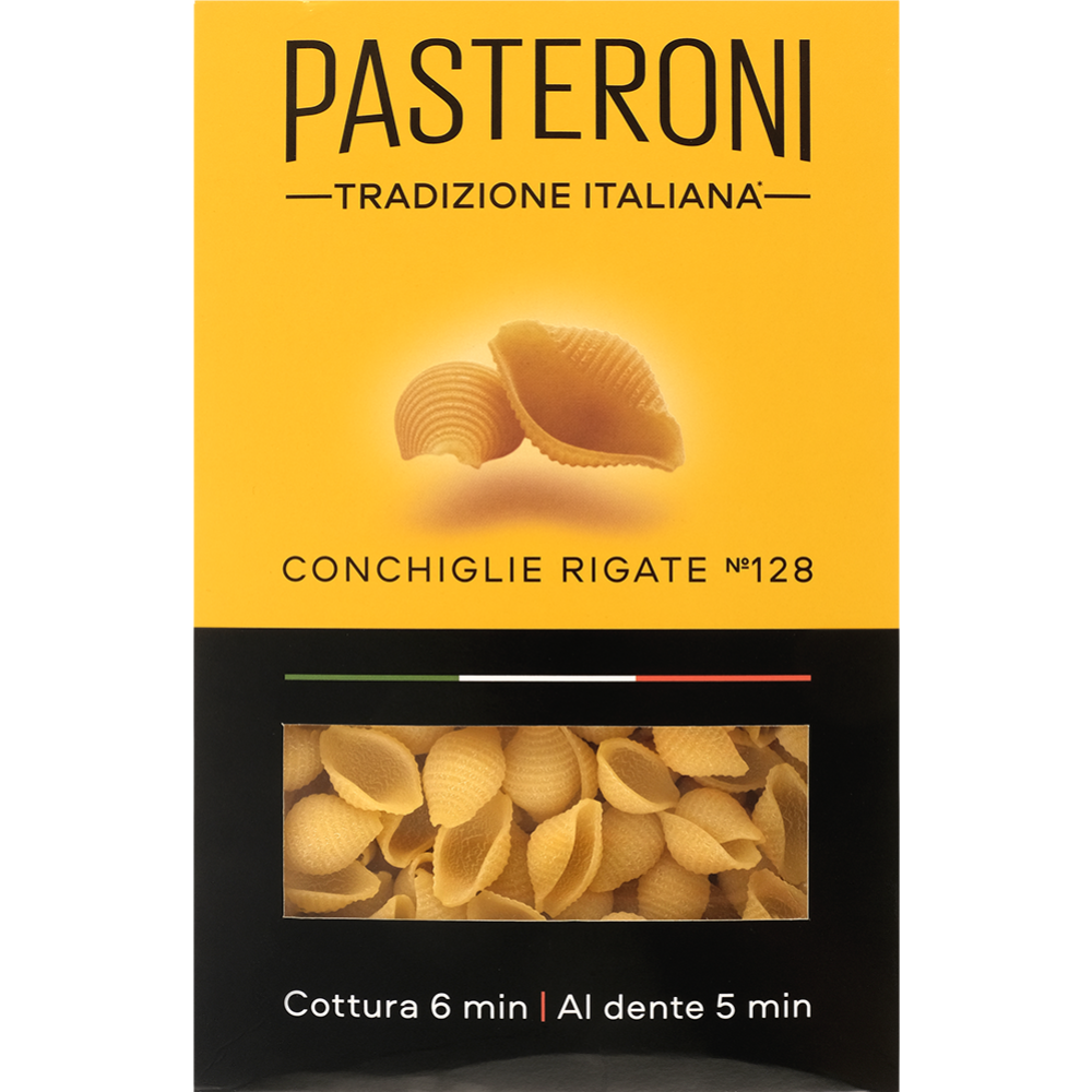 Макаронные изделия «Pasteroni» Конкилье Ригате №128, 400 г #0
