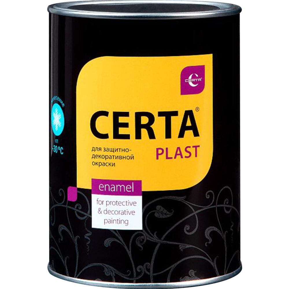 Грунт-эмаль «Certa» Plast, полуглянцевый черный, 800 г