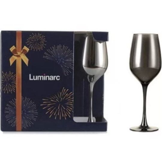 Набор бокалов для вина «Luminarc» Shiny graphite, 3 шт, 350 мл