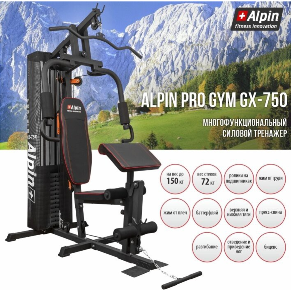 Силовой тренажер «Alpin» Pro Gym, GX-750