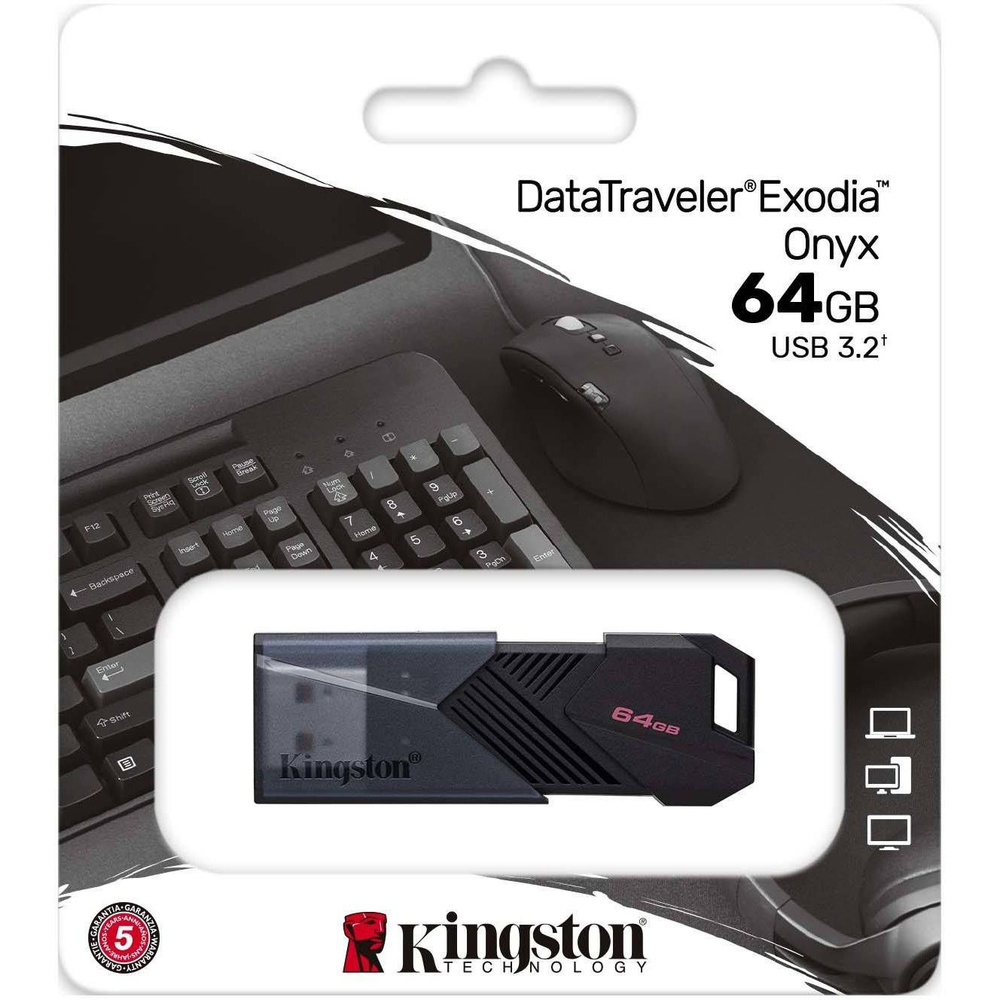 Kingston Флешка USB 64 GB 3,2, DataTravele Exodia Onyx