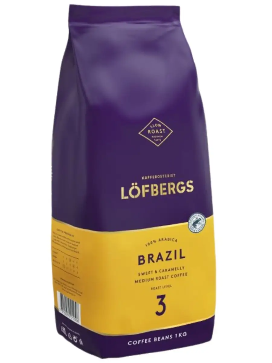 Lofbergs Brazil 1кг кофе в зернах, арабика 100% Лофбергс