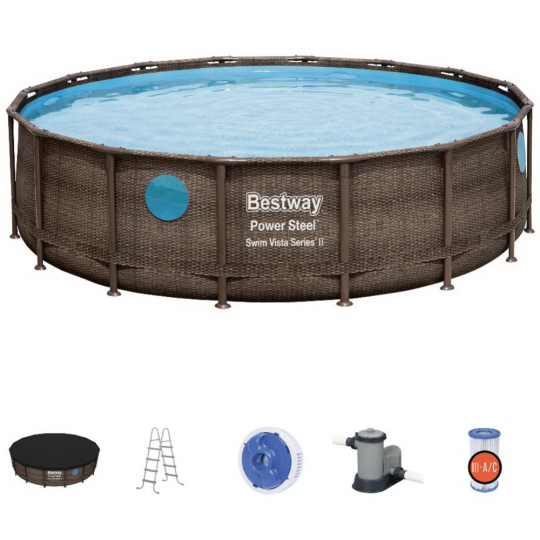 Каркасный бассейн «Bestway» Power Steel Swim Vista, 56725