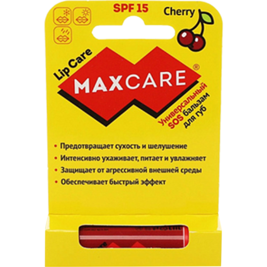 Бальзам для губ «Maxcare» SOS, Вишня, 4.2 г