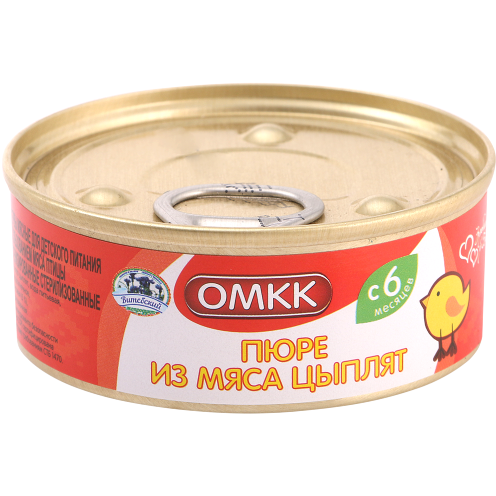 Консервы мясные «ОМКК» пюре из мяса цыплят, 100 г