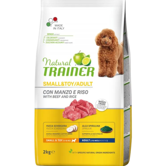 Корм для собак «Trainer» Natural, Adult Mini, говядина/рис, 2 кг