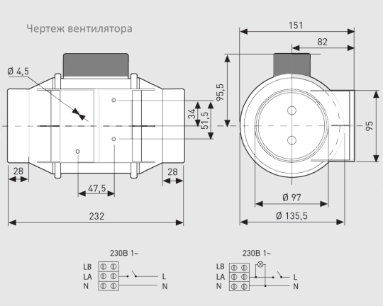 Вентилятор канальный Soler&Palau TD-160/100 N 'T' SILENT, 5211322200