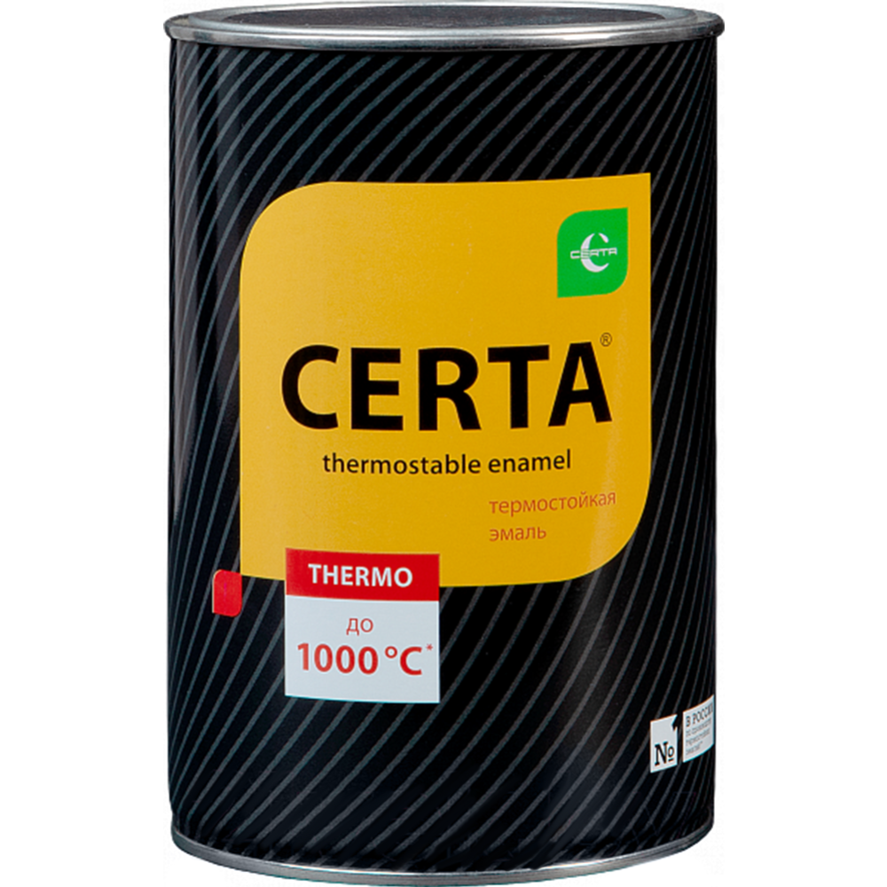 Эмаль «Certa» HS, 1000град, черный металлик, 800 г