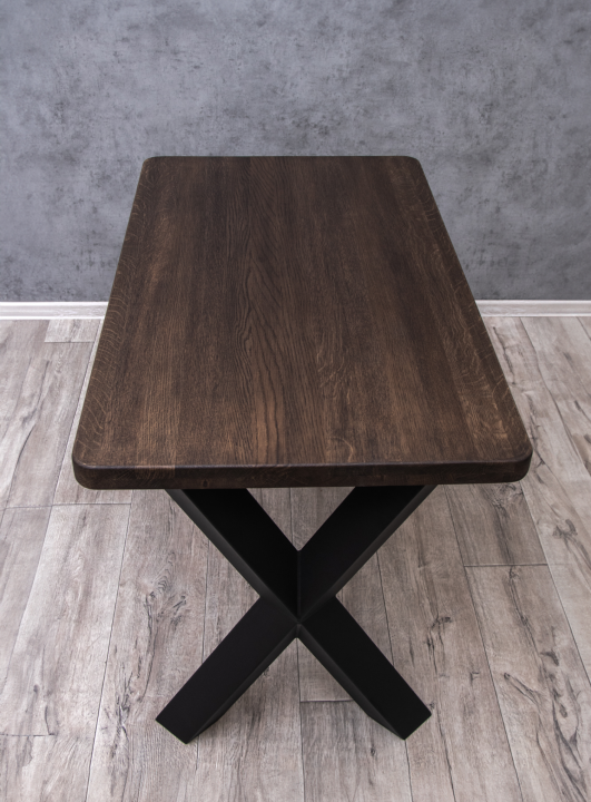 Столешница прямоугольная деревянная из массива дуба для стола, 110х65х4 см, мореный, STAL-MASSIV