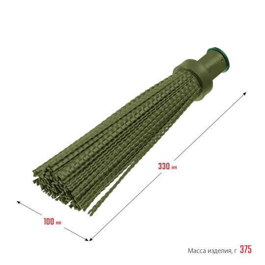 Круглая пластиковая метла 420х110мм, полипропилен, коническое резьбовое соединение, СИБИН (39221)