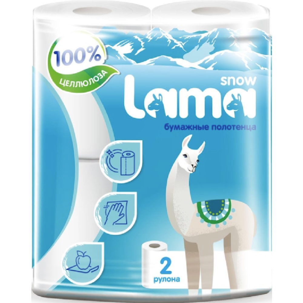 Полотенца бумажные «Snow Lama» 2 слоя, 2 рулона