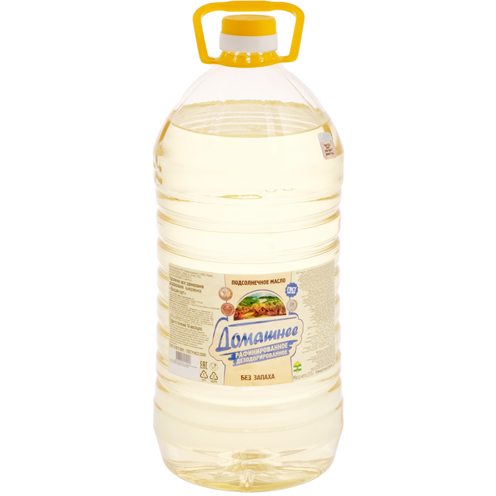 Масло подсолнечное «Домашнее» рафинированное, 2.8 л