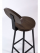 Барный высокий стул со спинкой из дуба, Н78см, мореный/черный, STAL-MASSIV