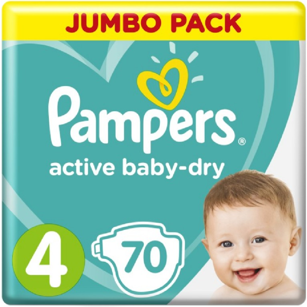 Подгузники «Pampers» Active Baby-Dry 9–14 кг, размер 4, 70 шт #0