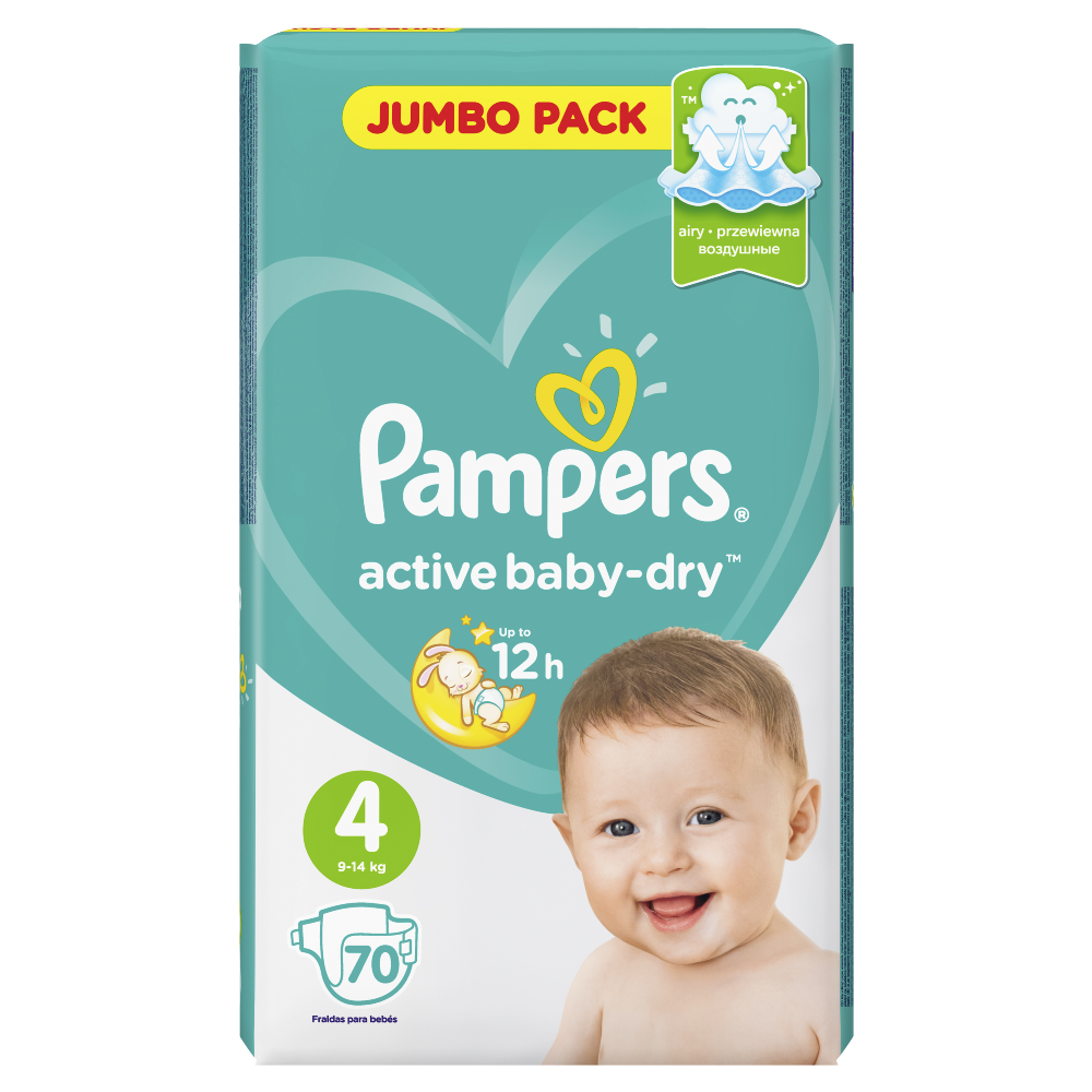 Подгузники «Pampers» Active Baby-Dry 9–14 кг, размер 4, 70 шт #6