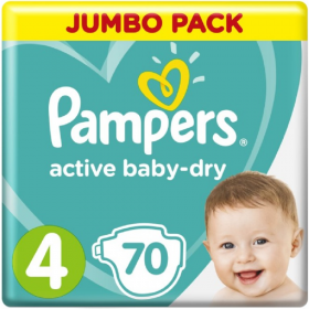 Под­гуз­ни­ки «Pampers» Active Baby-Dry 9–14 кг, размер 4, 70 шт