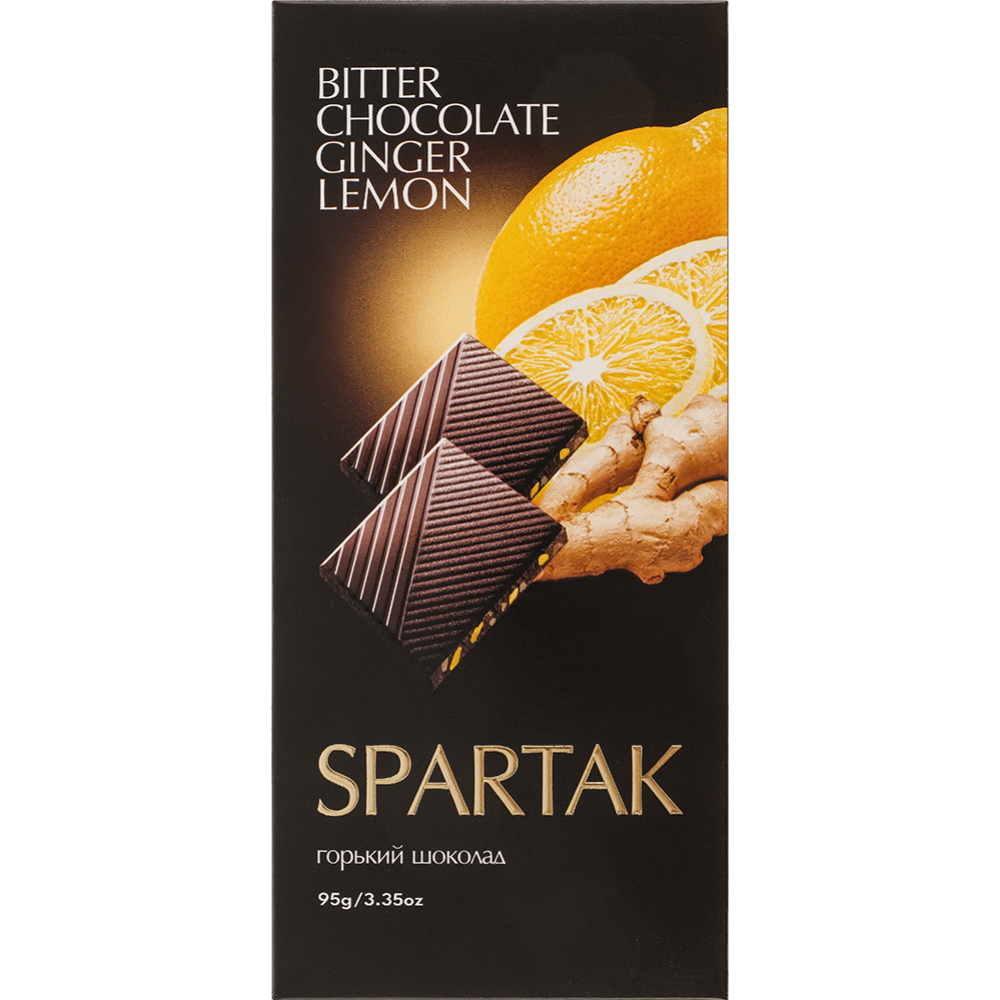 Шоколад горький «Спартак» с имбирем и лимоном, 95 г #0