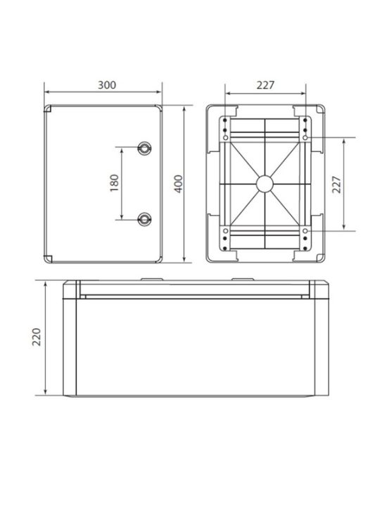 Бокс пластиковый ЩМП-0-4, прозр., крышка ABS, IP65, -45 до +75 С, навесной, (400x300x220) TDM SQ0933-0204