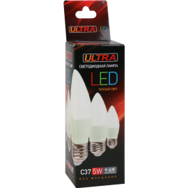 Лампа светодиодная «Ultra» LED С37 5W E27 3000K