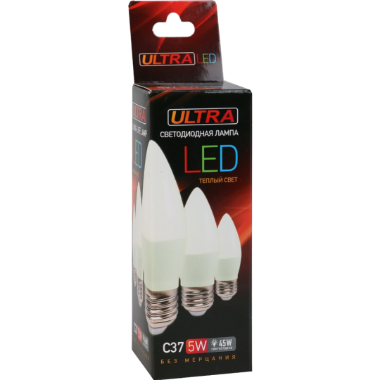 Лампа светодиодная «Ultra» LED С37 5W E27 3000K