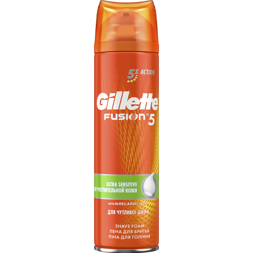 Пена для бритья «Gillette» Fusion Sensitive Skin, 250 мл