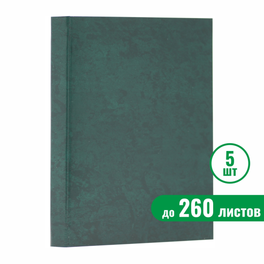 Папка для дипломной работы (без надписи), зелёная, до 260 листов, 5 шт.