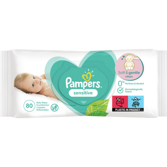 Детские влажные салфетки «Pampers» Sensitive, 80 шт