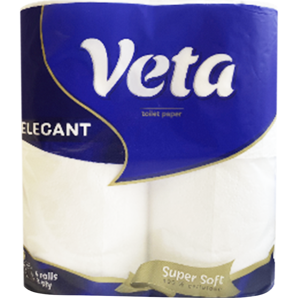 Бумага туа­лет­ная «Veta» белая, 3 слоя, 4 рулона