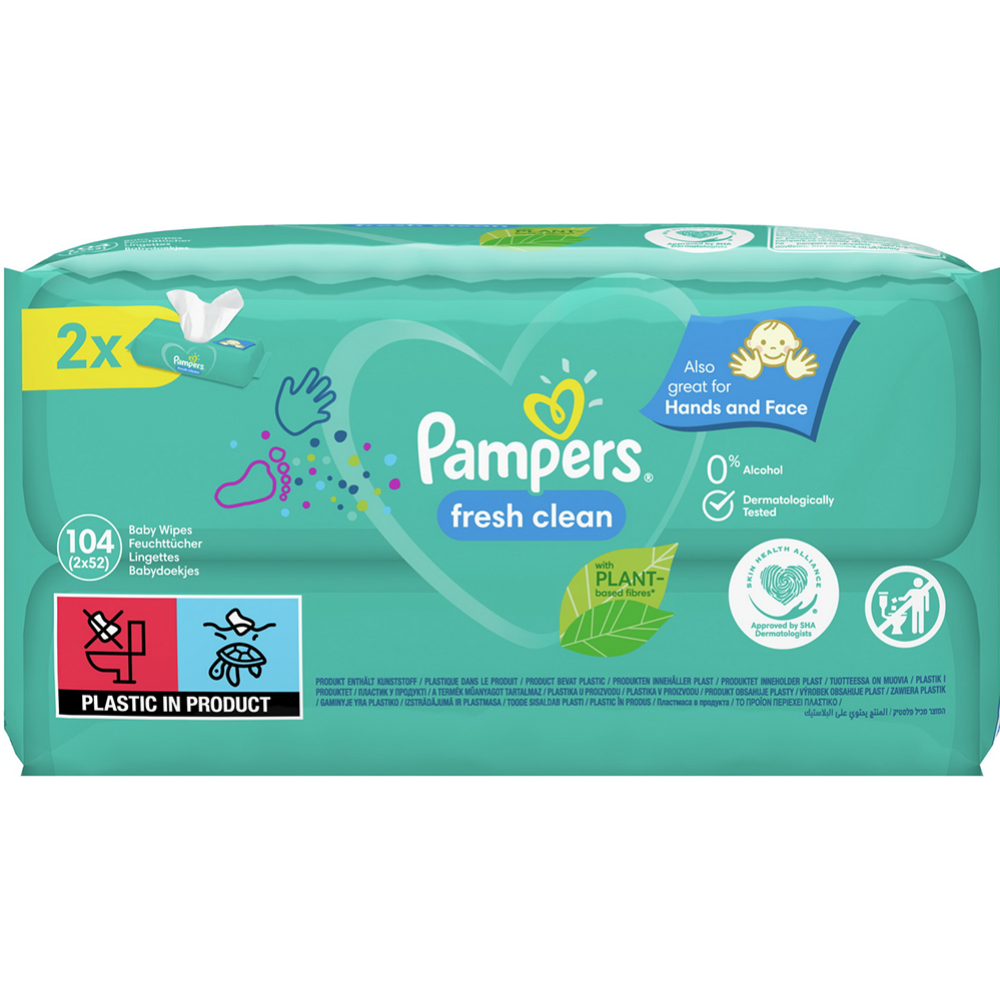 Детские влажные салфетки «Pampers» Fresh Clean, 104 шт