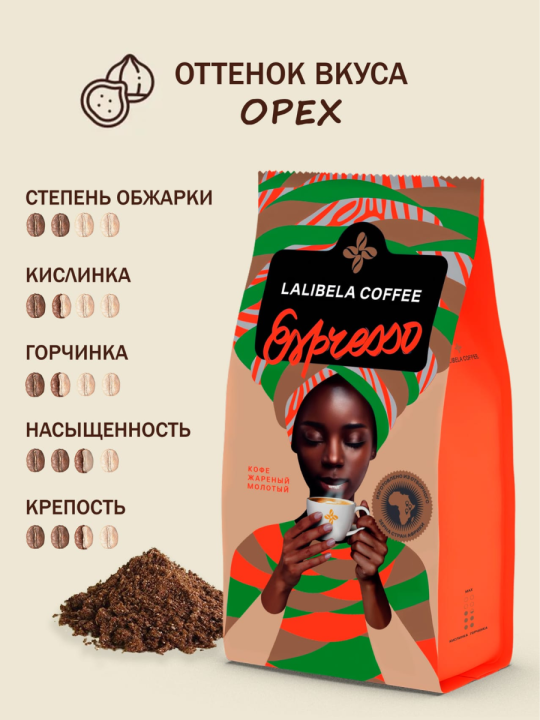 Кофе натуральный молотый "LALIBELA COFFEE ESPRESSO" 200 гр