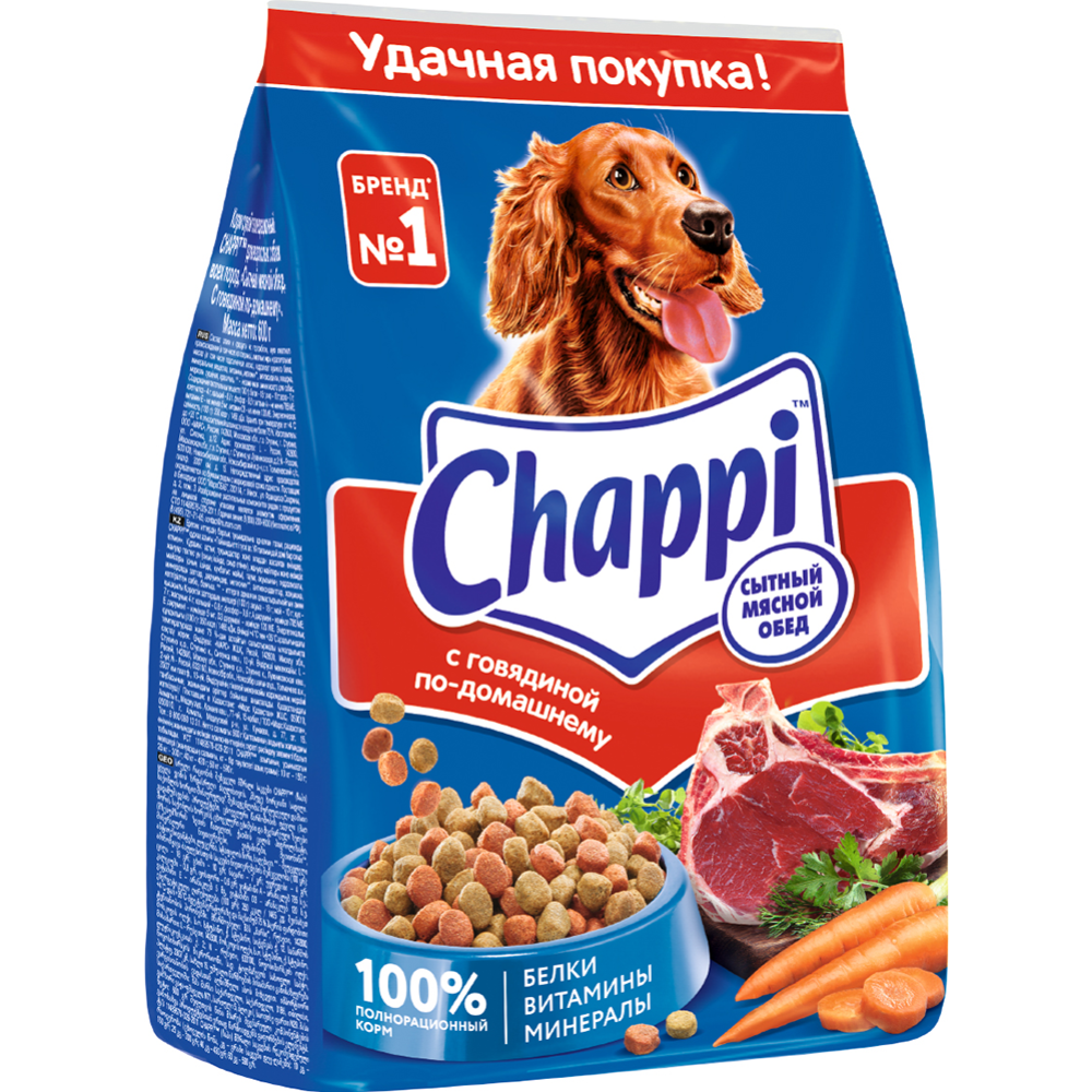 Корм для собак «Chappi» с говядиной, овощами и травами, 600 г #1