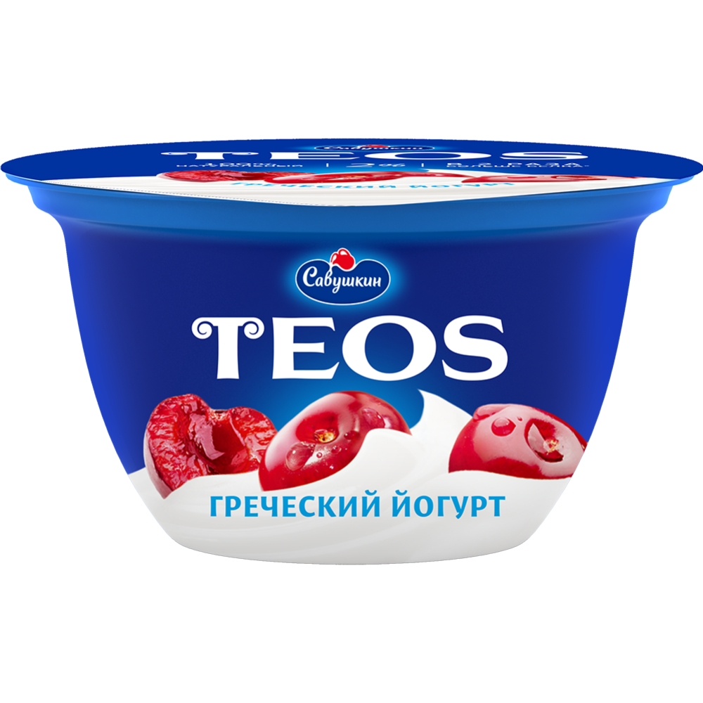Йогурт греческий «Teos» вишня, 2%, 140 г #0