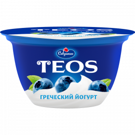 Йогурт гре­че­ский «Teos» чер­ни­ка, 2%, 140 г