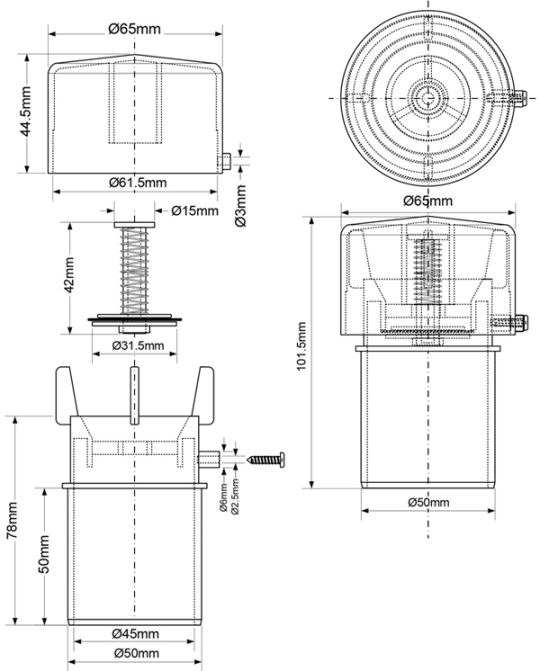 Воздушный клапан (аэратор) McAlpine MP50-50-PB, MRAA4S, для канализации или вентиляции 50мм