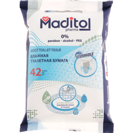 Туалетная бумага влажная «Maditol» кора дуба, 42 шт