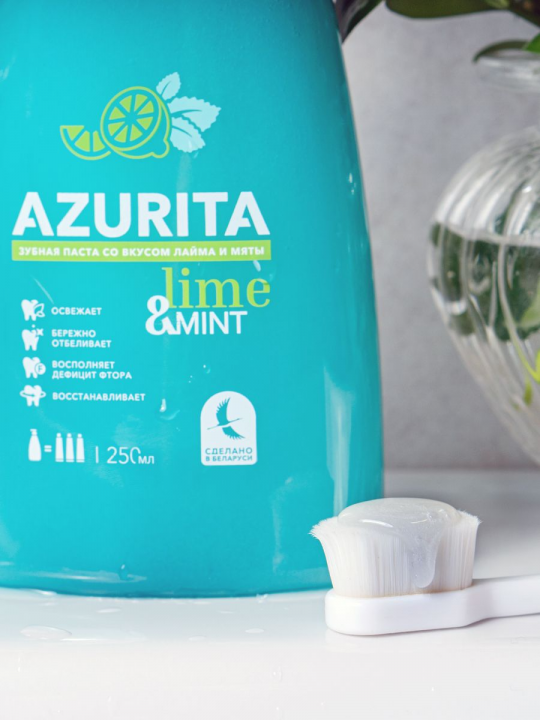 Зубная паста гель Azurita отбеливающая с дозатором, 2 шт. по 250 мл.